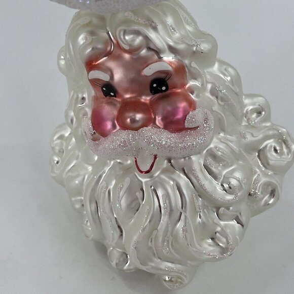 Christopher Radko HATS OFF Santa 2 pc Christmas Ornament Mouth Blown Hand Paint - Picture 9 of 13